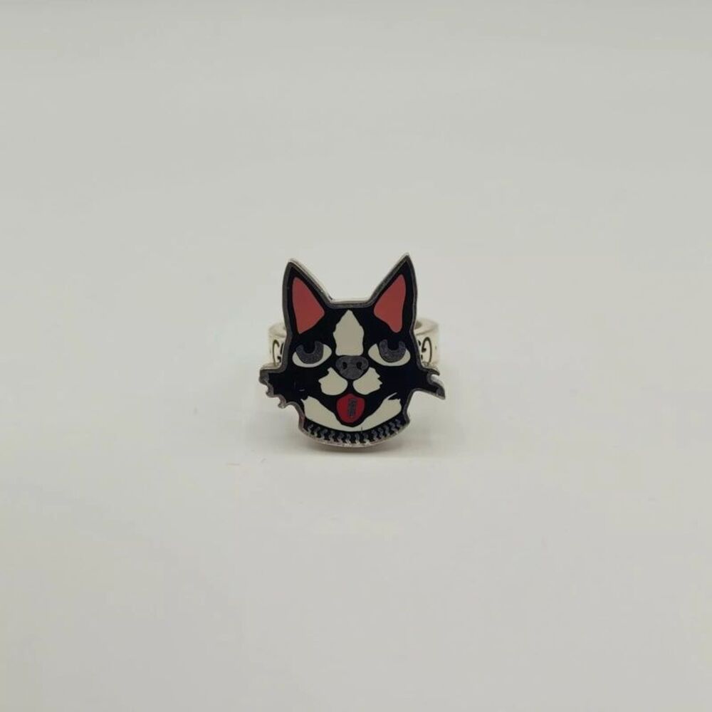 Gucci Bosco & Orso Aged Silver Bosco Head GG Ring IT 13 / US 6.5 - Picture 1 of 4